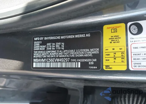 2014 BMW X1 Sdrive28I z USA, uszkodzony, nr VIN WBAVM1C56EVW49297